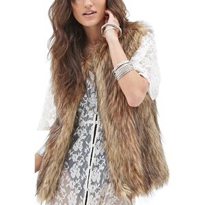 🆕 Women’s Tanming Brown Faux Fur Vest